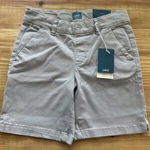 NEW JAG Women's 2 Mid-Rise Maddie Grey Bermuda Flat Front Stretch Pull On Shorts
